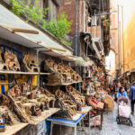Characteristic alleys of Naples and local artisan work